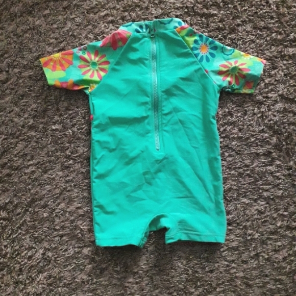 Gagou Tagou Teal Zippered Swimsuit - Picture 2 of 4